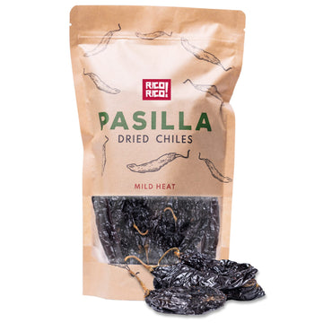 OLE RICO Pasilla Dried Peppers - 16 Oz. Resealable Bag - Premium Chiles for Mexican Cuisine