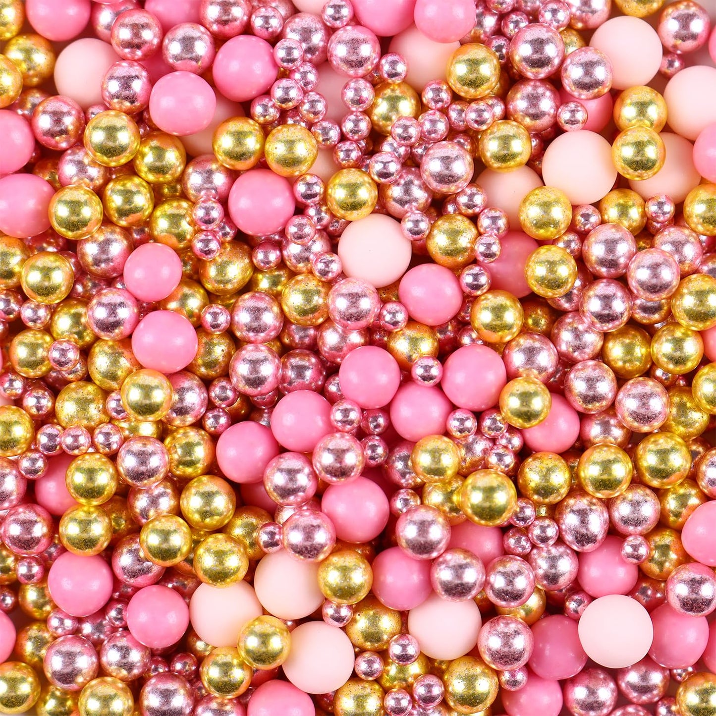 Valentine Sprinkles For Cake Decorating 7 Ounce Rose Gold Pink Sugar Pearl Metallic Sprinkles For Cupcake Toppers, Cookies, Ice