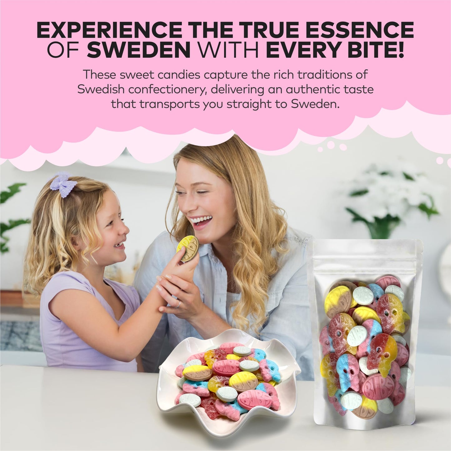 Bubs Swedish Candy Mix - Skulls Ovals 1 Lb Of Fizzy, Fruity, Sweet & Sour Scandinavian Treats