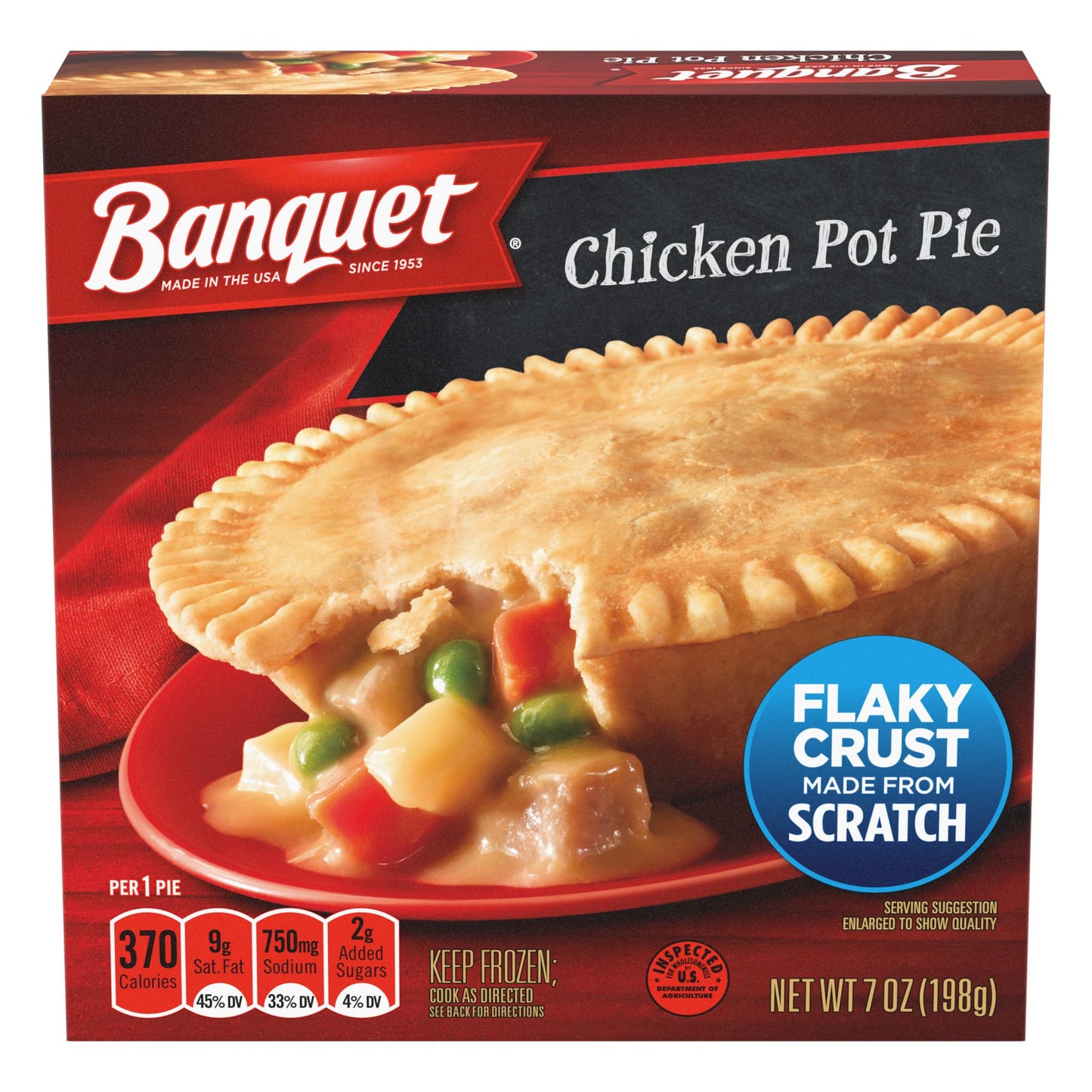 Banquet Chicken Pot Pie, Frozen Pot Pie Dinner, 7 oz.