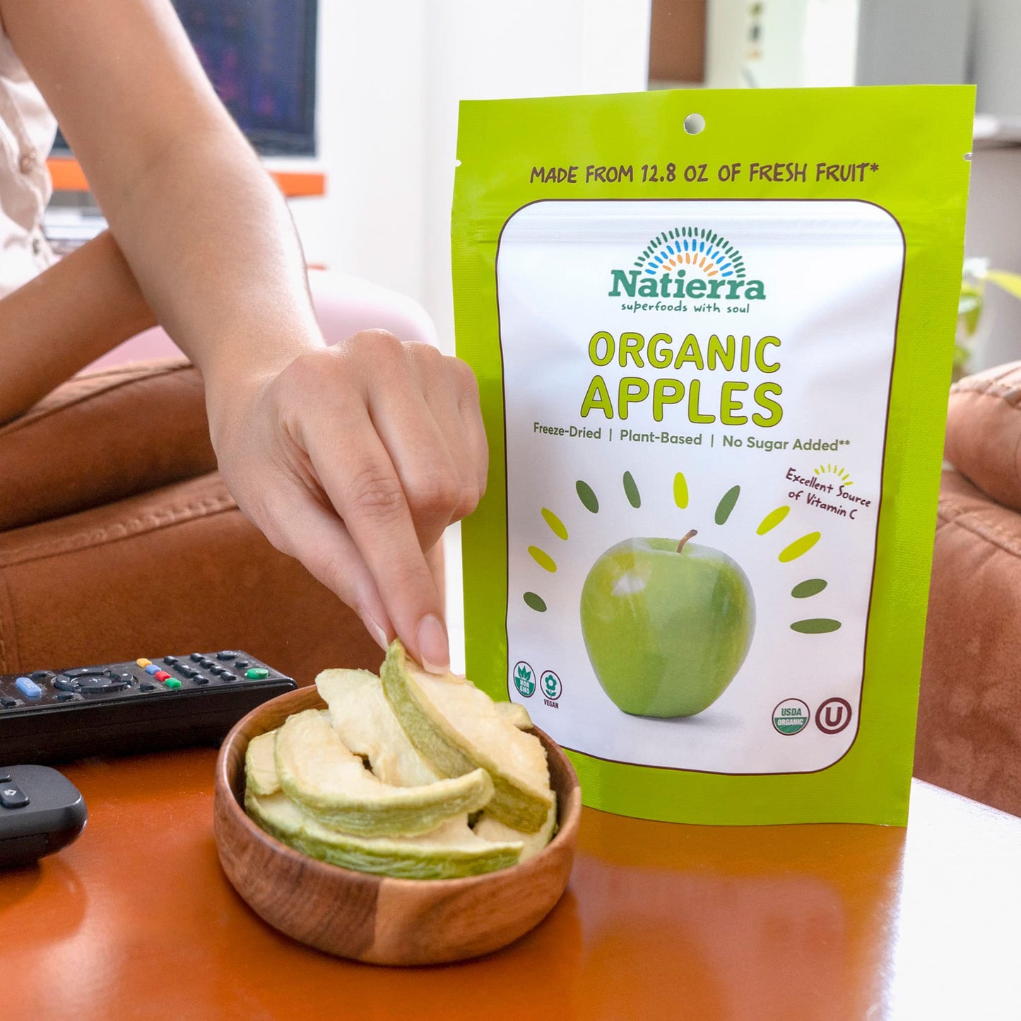 Natierra Organic Freeze-Dried Apples | No Sugar Added | Usda Organic, Non-Gmo & Vegan | 1.5 Oz (Pack Of 12)