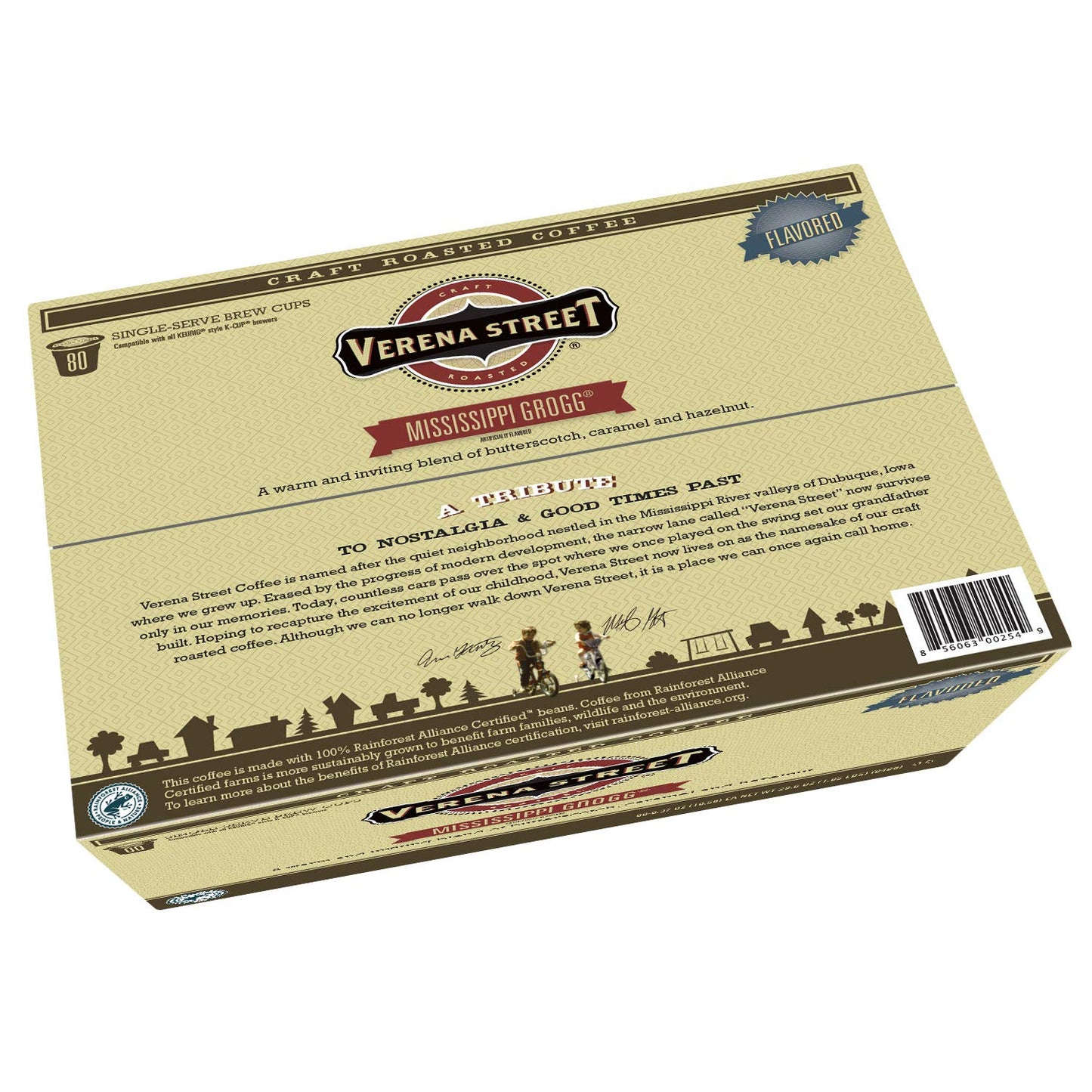 Verena Street Flavored Coffee Pods, Mississippi Grogg, Rainforest Alliance Certified, 80 Count, Model MG80ct