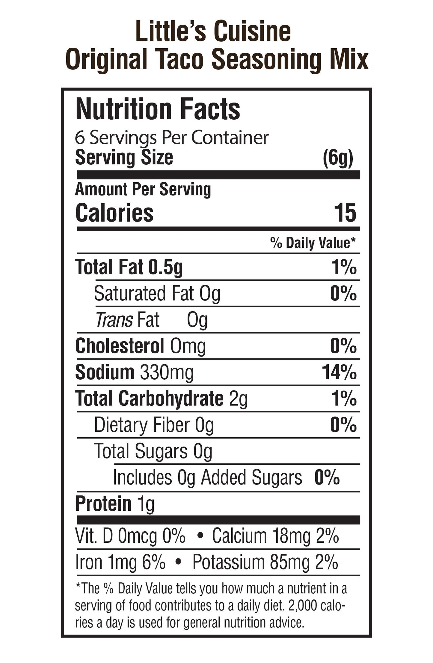 Littles Cuisine Taco Seasoning Mix - Non-GMO, Sugar-Free, Kosher, Gluten-Free, Case of 4