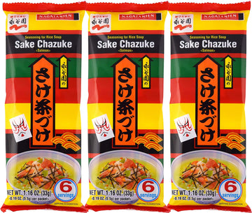 Nagatanien Sake Chazuke Rice Soup Seasoning Salmon Flavor - 1.16oz (Pack of 3)
