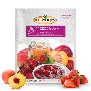 Mrs. Wages No Cook Freezer Jam | Fruit Pectin | Easy-To-Use | Fast Results | Homemade Jelly, Jams, or Freezer Jams | 1.75 oz Pac