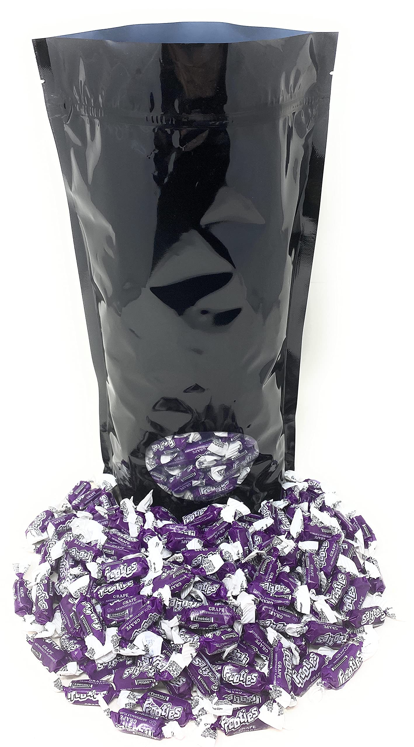 Bulk Grape Flavor Tootsie Roll Frooties Chewy Purple American Taffies Candy Individually Wrapped In Resealable Assortit Bag 5 Lb 735+Pcs (80-Oz) - Made In Usa