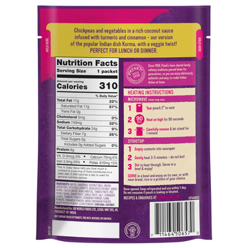 Patak'S Chickpeas And Veggie Korma Ready To Heat Curry, 10.05 Fl Oz