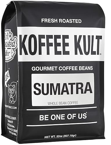 Koffee Kult Sumatra Coffee Beans Dark Roast - Indonesian Fresh Roasted Coffee Beans (Whole Bean, 32Oz)