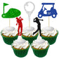 Gyufise 30 Pack Golf Cupcake Toppers Golf Ball Player Cake Decorations Golf Cupcake Picks For Sport Theme Man Boy Girl Birthday