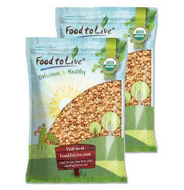 Food to Live Organic Dry Roasted Whole Cashews, 16 Pounds Non-GMO, Unsalted, Oven Roasted Nuts, No Oil Added, Kosher, Vegan, Bul
