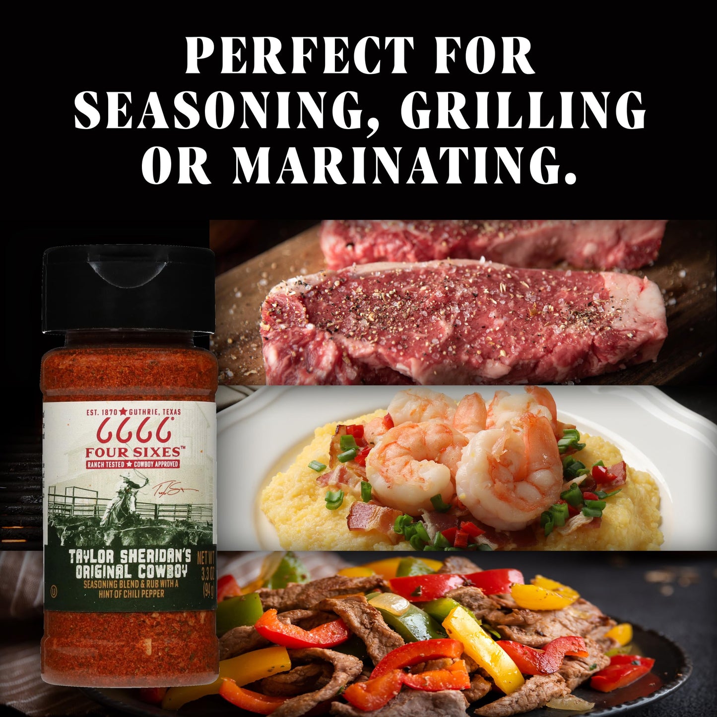6666 Four Sixes Taylor Sheridan'S Original Cowboy Seasoning Blend And Rub, 6 Ounce