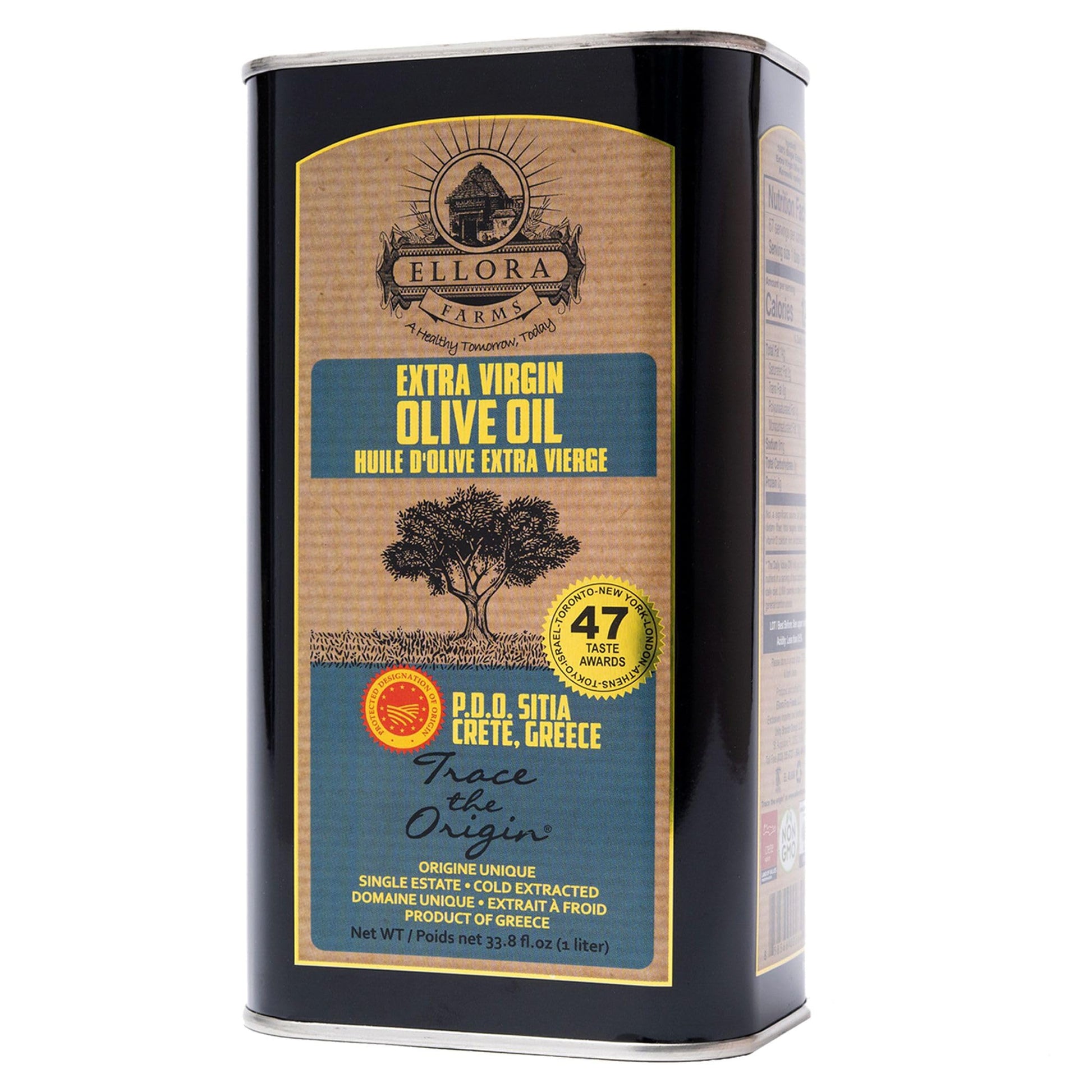 Ellora Farms, Greek Extra Virgin Olive Oil, Certified PDO SITIA, Single Estate, Single Origin, Single Variety, Cold Press & Trac