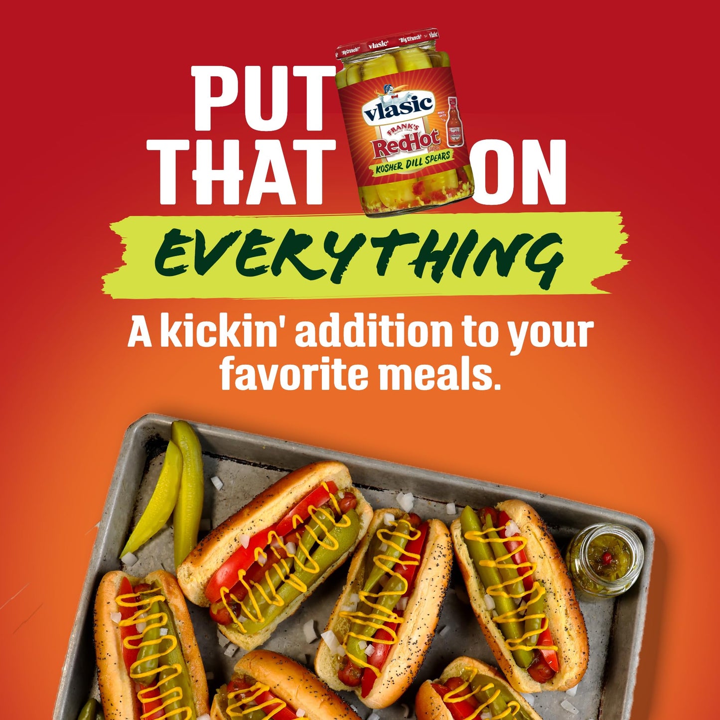 Vlasic Frank'S Redhot Original Cayenne Pepper Sauce Flavored Kosher Dill Pickle Spears, 24 Oz.
