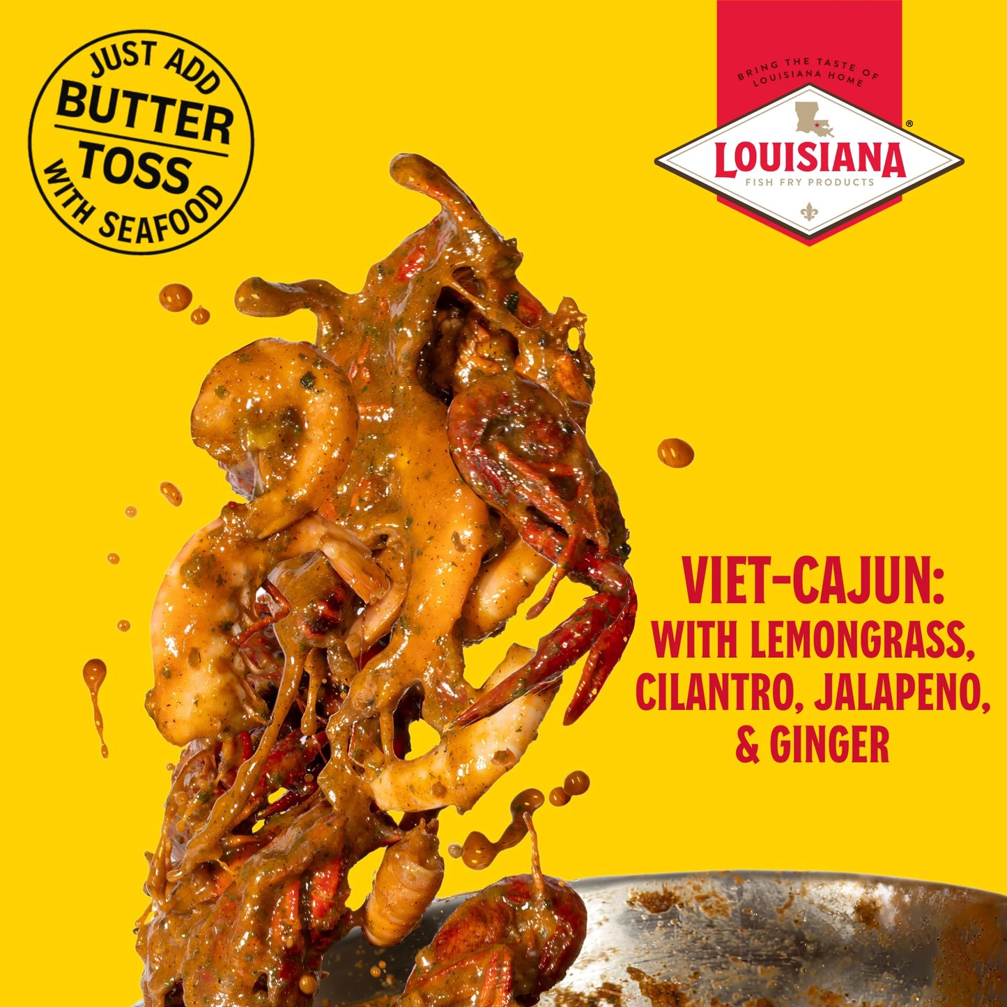 Louisiana Fish Fry Cajun Drip Viet-Cajun Butter Seasoning Mix - Seasoned Butter Sauce For Seafood - 2 Oz. Bag (Pack Of 1) - Just