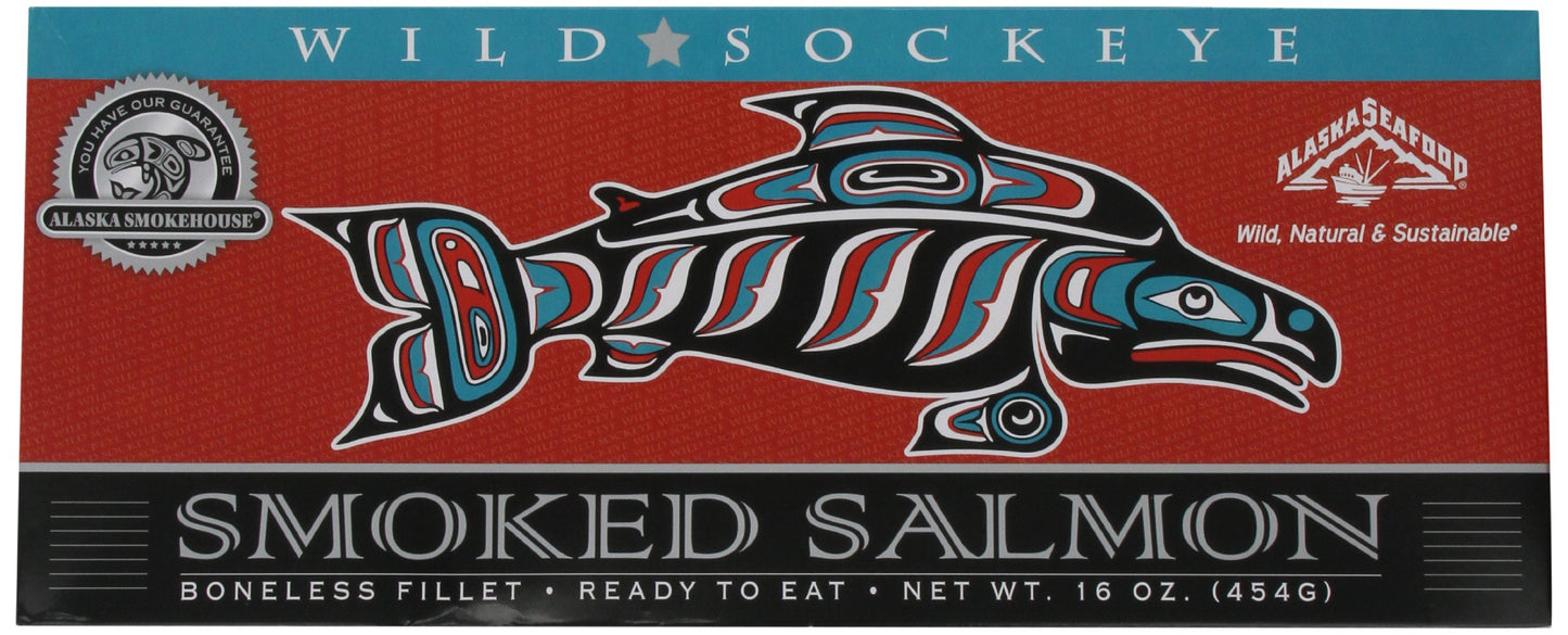 Alaska Smokehouse Smoked Sockeye Fillet Gift Box, 16-Ounce, Pack of 1