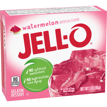 Jell-O Watermelon Gelatin Dessert, 3 Oz (Pack Of 24)