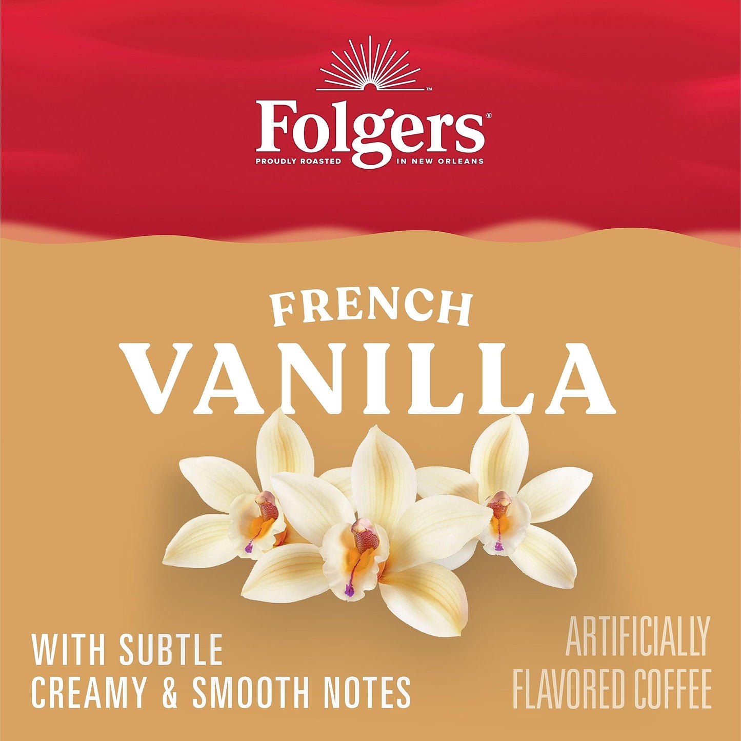 Folgers French Vanilla Artificially Flavored Coffee  Keurig K-Cup pods  10 Count Box (Pack of 6)