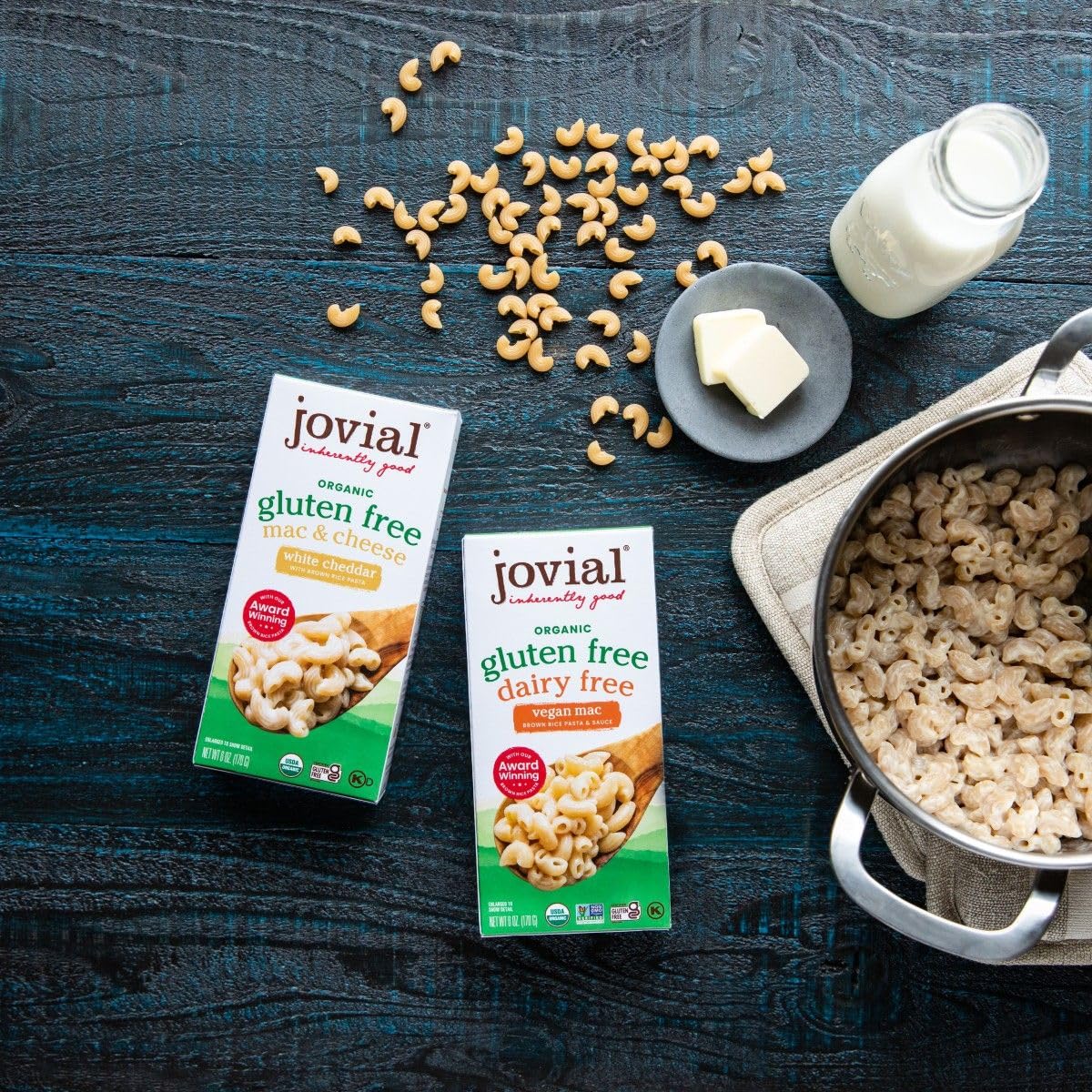 Jovial Organic Gluten Free Mac And Cheese Variety Pack (White Cheddar, Vegan Mac) - Whole Grain And Organic Pasta, White Cheddar Macaroni And Cheese, Award Winning Taste, Made In Italy - 6 Oz, 6 Pack