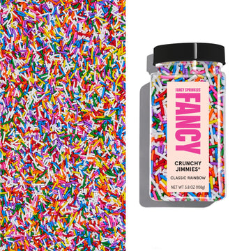 Fancy Sprinkles Classic Rainbow Crunchy Jimmies, Real Sugar, For Ice Cream, Cookies, Cakes, Cupcakes, Dessert Decorating, Origin