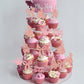 Gyufise Princess Cupcake Toppers, 24Pcs Glitter Castle & Bowknot Decorations, Rose Gold, 2.4x3.9 inches, for Birthday & Baby Shower Parties