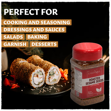 Eastanbul Toasted Sesame Seeds, 7.05Oz, Turkish Roasted White Sesame Seeds, Perfect For Baking, Cooking, Dressing, And Seasoning