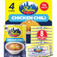 Skyline Chicken Chili Bundle - 4-Pack 15 oz Cans with 8 Packets of Skyline Chili Hot Sauce  Authentic Cincinnati Chili & Spicy Sauce Combo for Coneys  Spaghetti  Nachos & Low Carb Meals