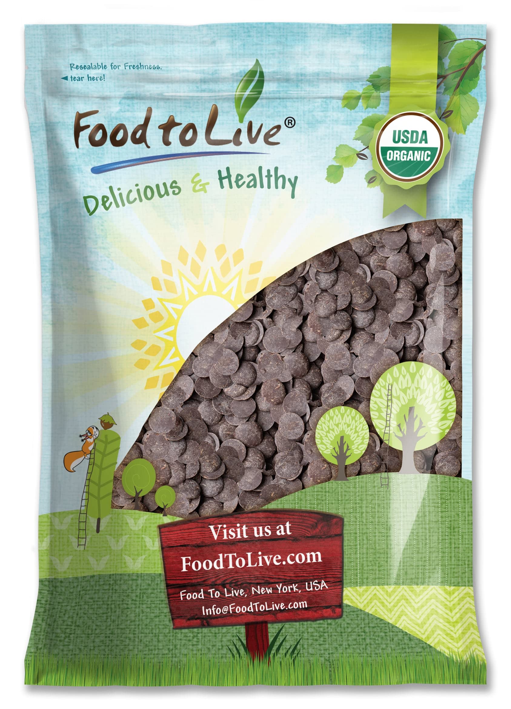 Food To Live Organic Cacao Paste Wafers  7 Pounds - Non-Gmo Cacao Beverage-Style  Wafers And Bars  Pure  Unfiltered  Unrefined  Keto  Vegan  Bulk  Rich In Dietary Fiber  Copper  And Manganese  Sirtfood