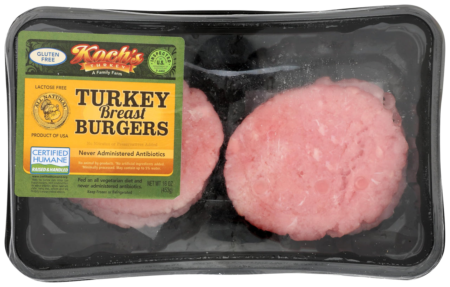 Kochs Turkey Farm Ground Turkey Breast Patties, 16 Oz