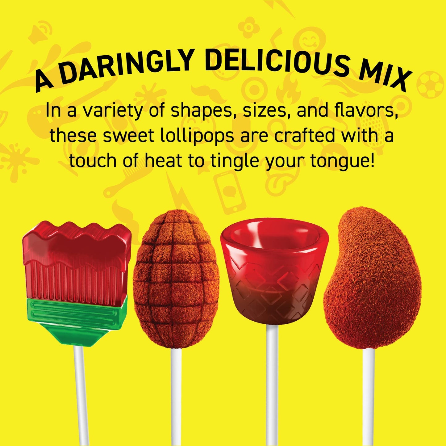 Vero Banda Fuego Mix Assorted Chili Lollipops, Artificially Flavored, Net Wt. 20.5 Ounces, 40 Count Bag