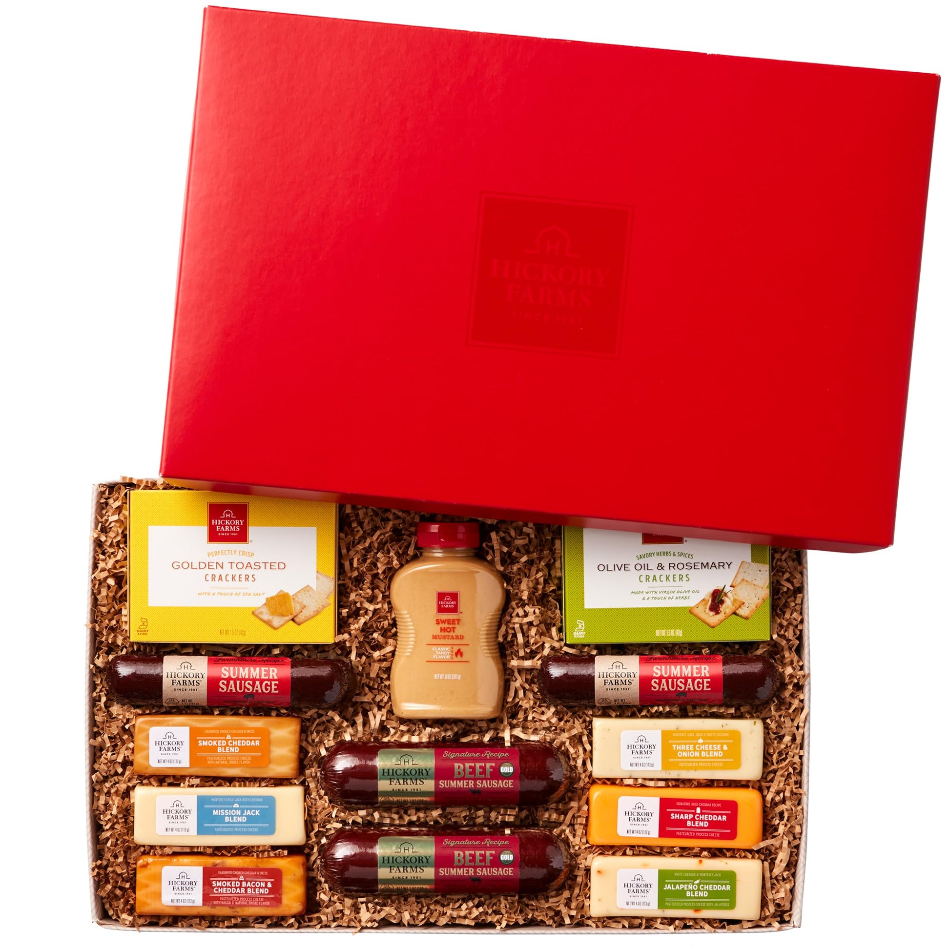 Hickory Farms Meat and Cheese Gift Basket - Large Charcuterie Board for Holidays and Special Occasions