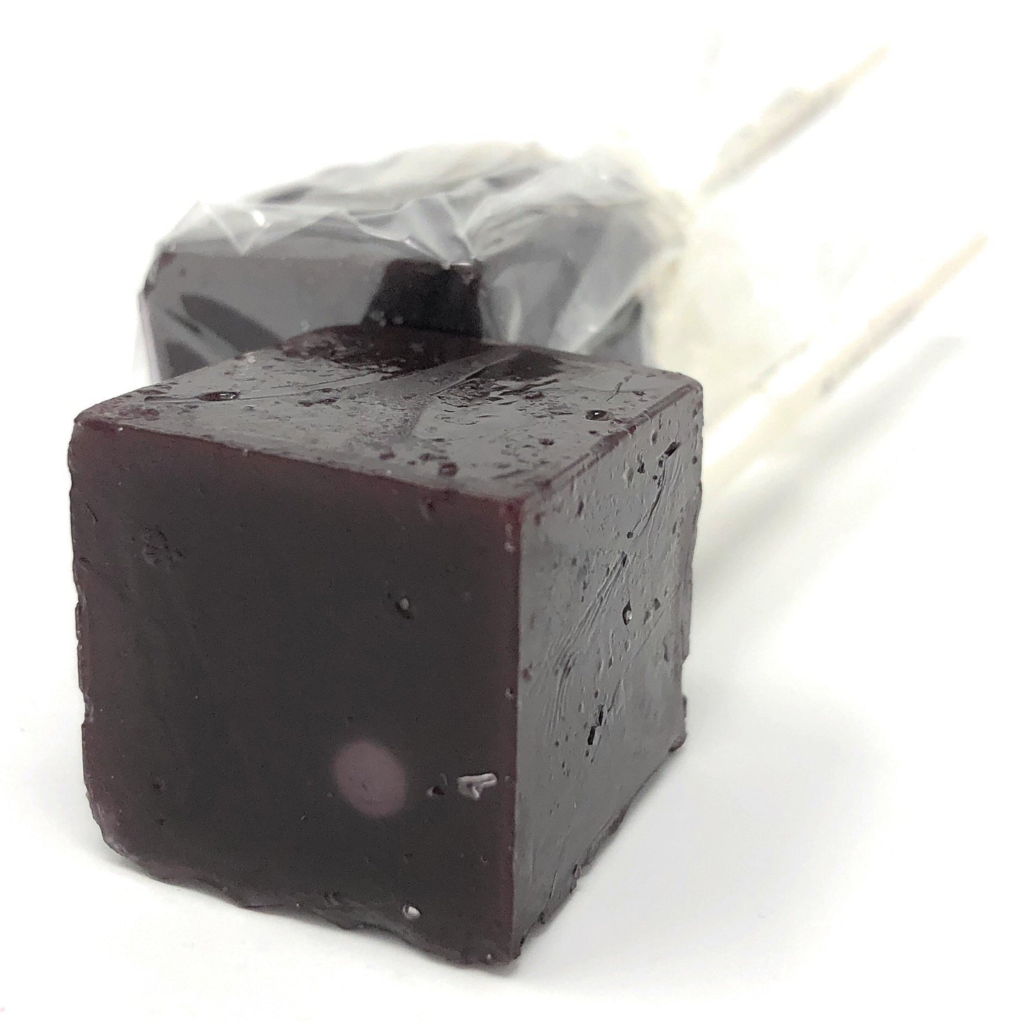 Espeez Hard Candy Cube Lollipop Suckers, Black Cherry Flavor, 48 Count, Individually Wrapped