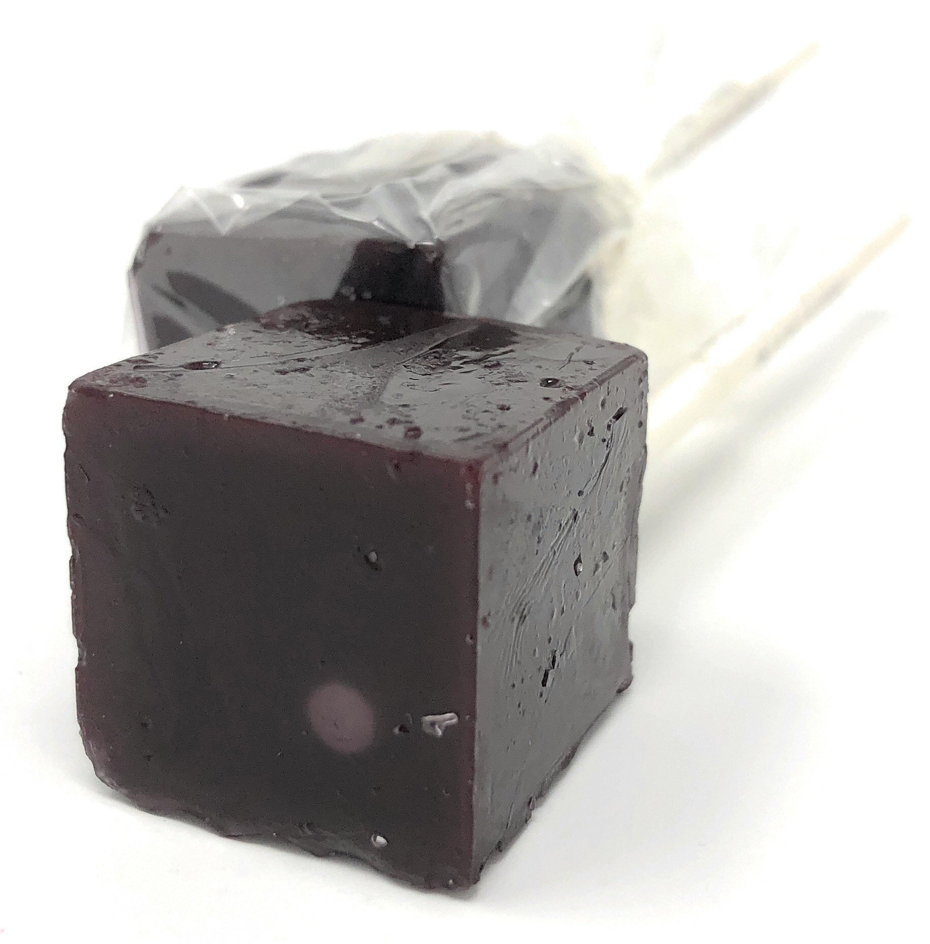 Espeez Hard Candy Cube Lollipop Suckers, Black Cherry Flavor, 48 Count, Individually Wrapped