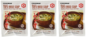 Kikkoman Instant Tofu Miso Soup (Soybean Paste Soup With Tofu) -(9 Pockets In 3 Packs) (3.15 Oz)