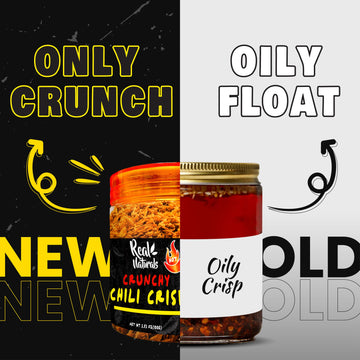 Chili Crisp No-Floating Oil (Extra Hot) Spicy Chilli Crisp Crunch. Crispy Garlic & Onion ''No-Oil'' Chili Oil Crisp By Real Natu
