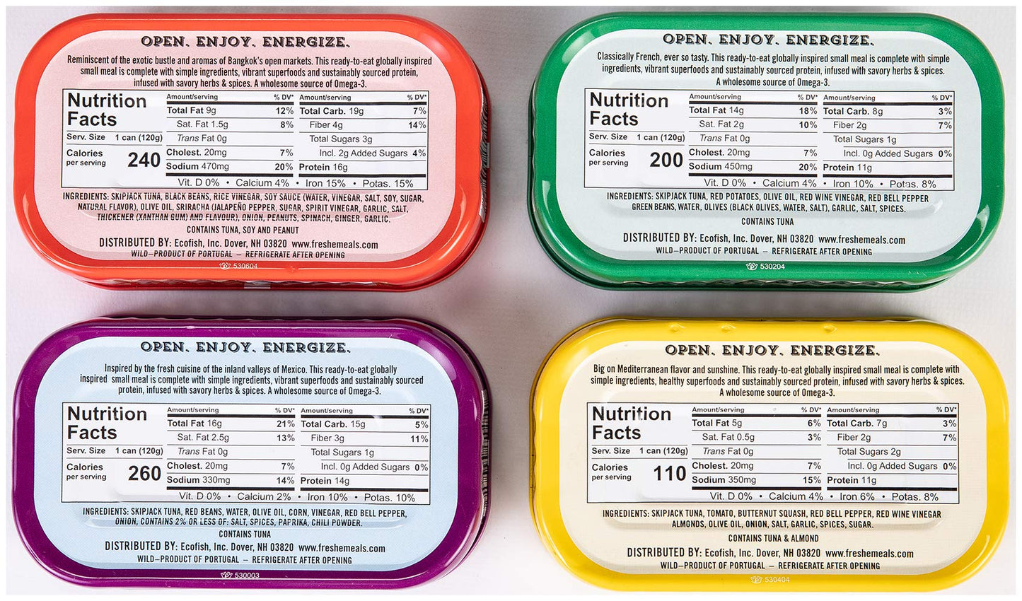 Fresh   Gourmet Canned Tuna Variety Pack (4 Pack) Healthy High-Protein Skipjack Fish & Ready-to-Eat Meal - All-Natural, Non-GMO,