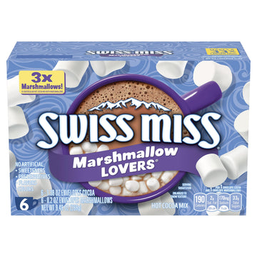 Swiss Miss Marshmallow Lovers Hot Cocoa Mix, 6 Count 8.4 Oz 8-Pack