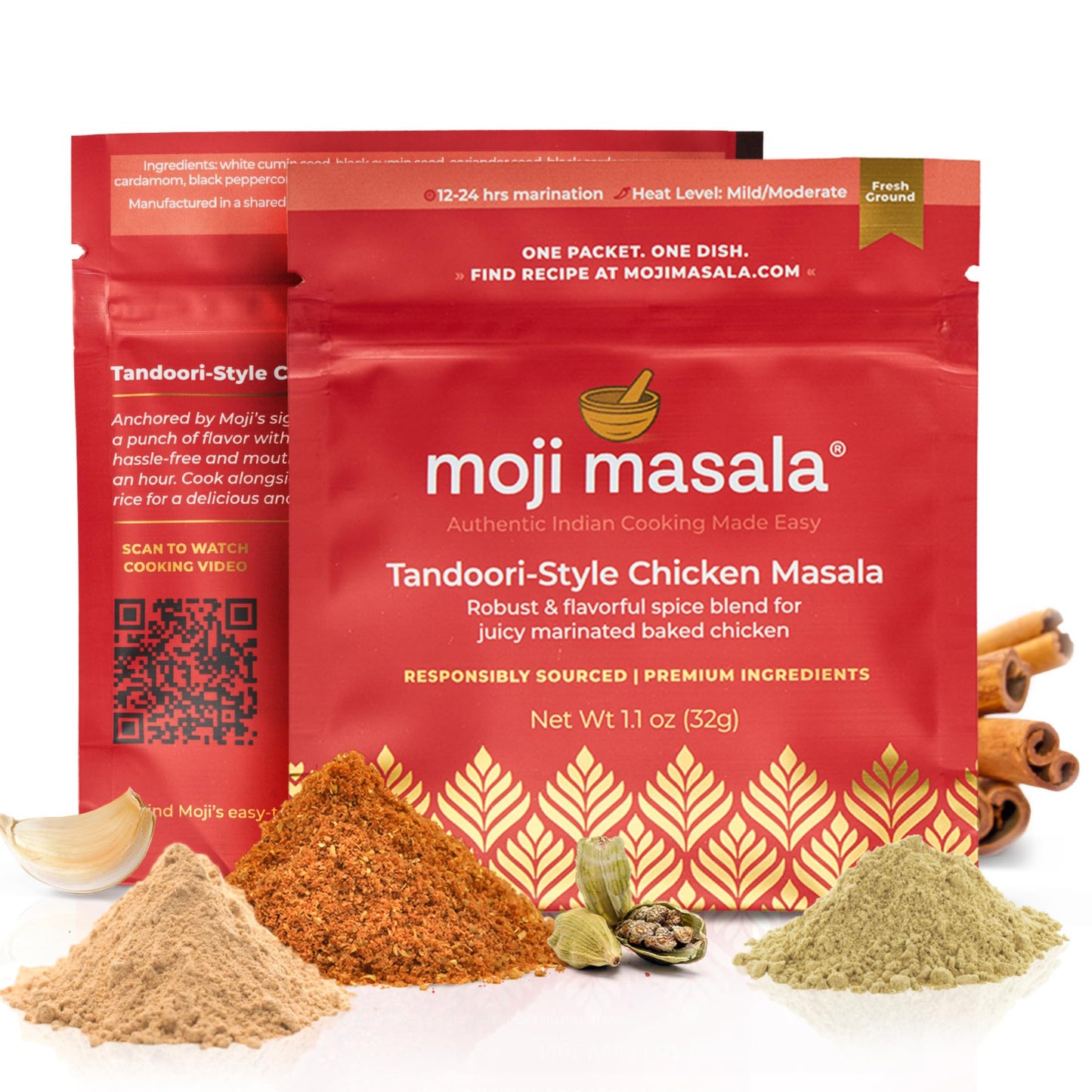 moji masala Indian Spice Kits - Tandoori Chicken Masala Spice Blends - Spice Mix for Authentic Indian Food at Home and Indian Se
