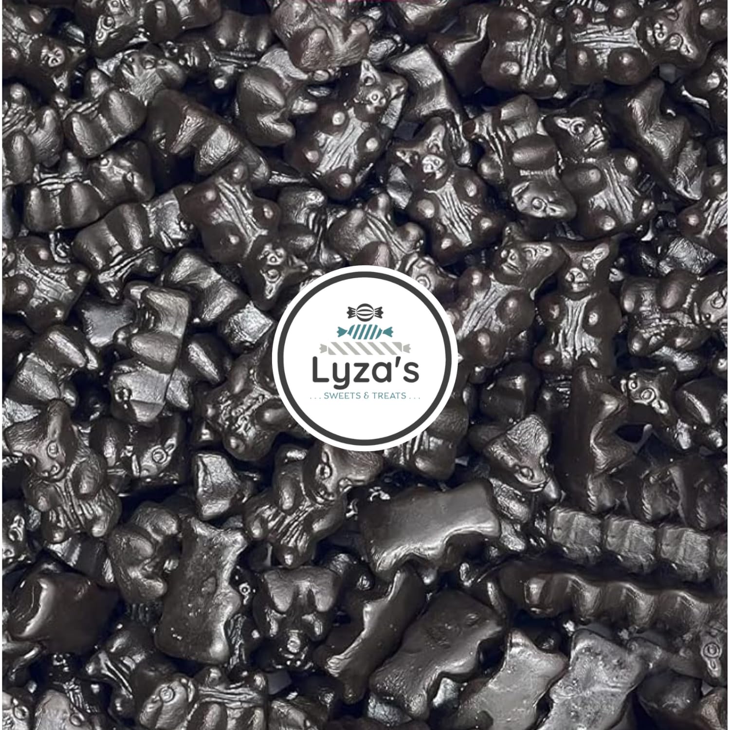 LYZAS SWEETS & TREATS Sugar Free Black Licorice Bears - 2.2 LB Bulk Bag