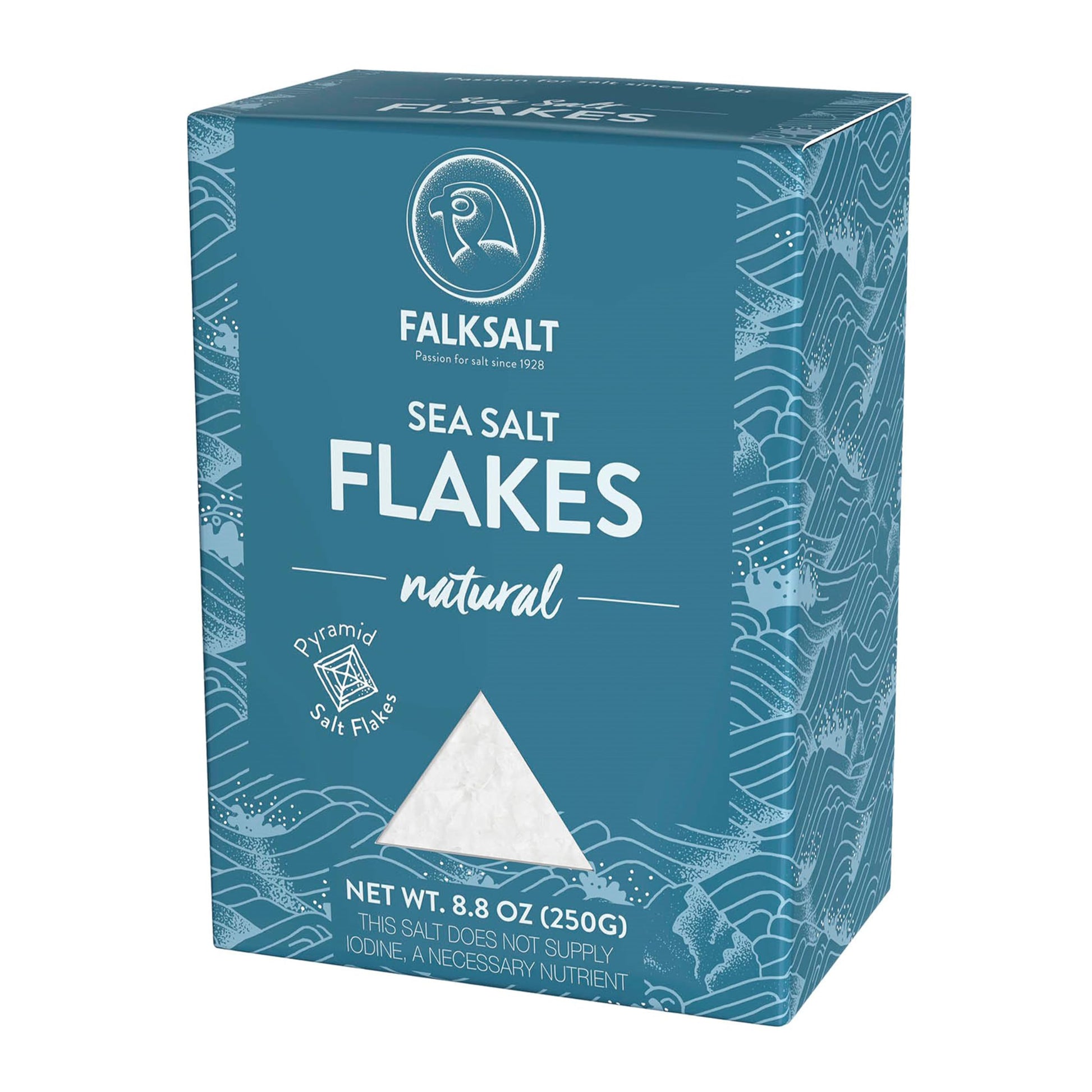 Falksalt - Natural Sea Salt Flakes, Light & Crunchy Gourmet Sea Salt Flakes for Cooking, Baking, & Finishing (8.8 oz)