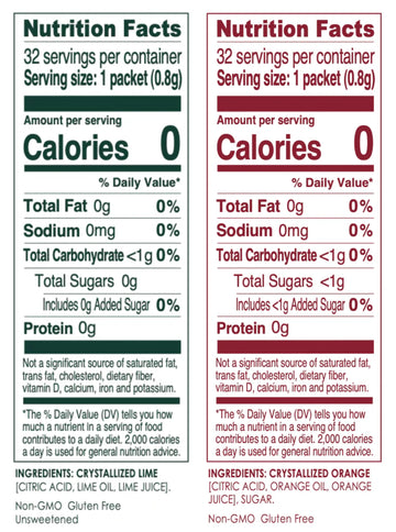 True Lime And True Orange Bulk Dispenser Packets 100Ct (2Pk Variety). Sugar Free, Natural Flavored Water Enhancer, Packets Are G