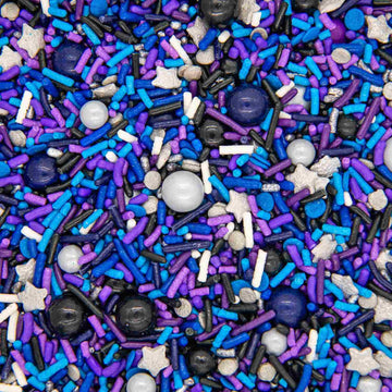 Galaxy Sprinkles For Cupcakes & Cakes | Silver Star Sprinkles For Cake Decorating | Made In Usa Space Sprinkles | Perfect For Galaxy Birthday Decorations & Space Cake Decorations | Moon Sprinkles Mix