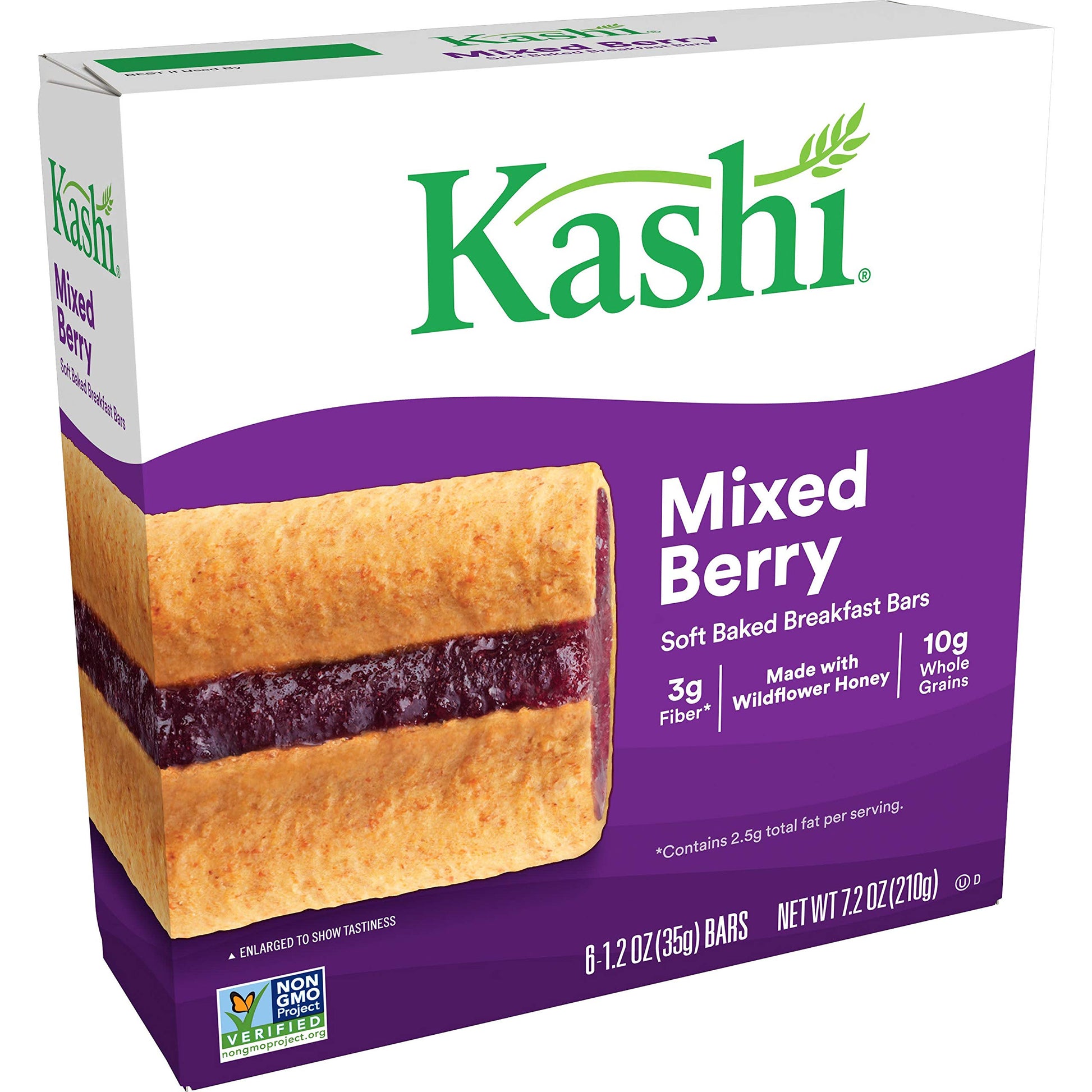 Kashi, Soft Baked Breakfast Bars, Mixed Berry, Non-Gmo Project Verified, 7.2 Oz, 6 Count(Pack Of 8)