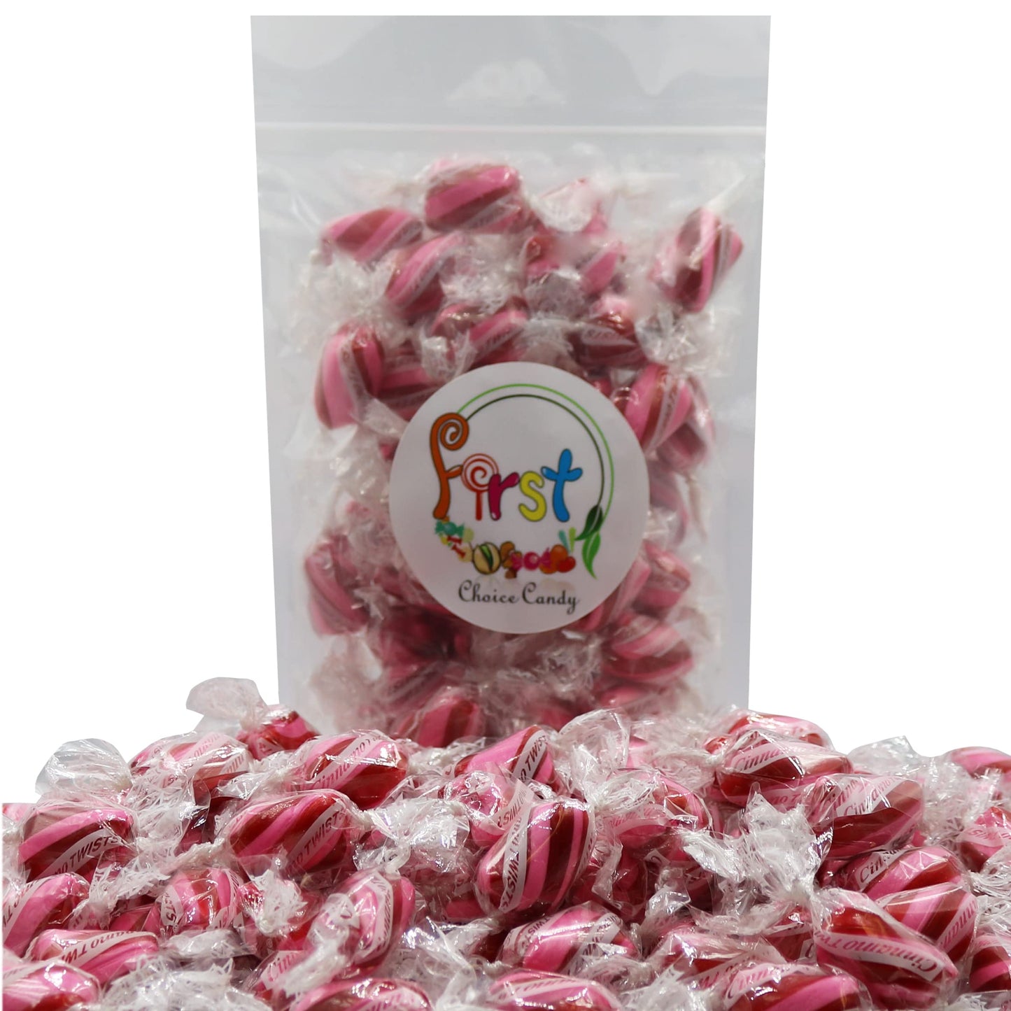 Firstchoicecandy Hard Candy Twists, All Flavor Individually Wrapped Twist Hard Candy (Cinnamon, 2 Pound)