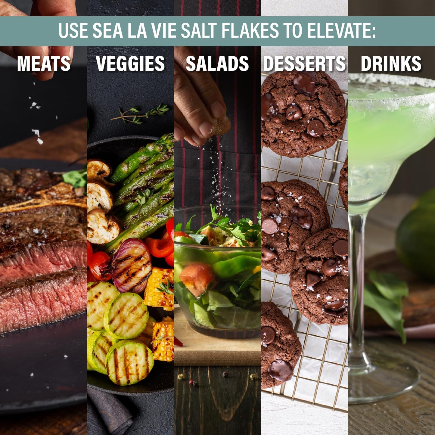 Sea La Vie  Salt Flakes  Set of 4 x 3.5 oz  Variety Pack  Kosher Handcrafted Gourmet Flakey Finishing Salt Pyramids from the Mediterranean Sea