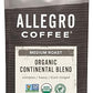 Allegro Coffee Organic Continental Blend Whole Bean Coffee, 12 Oz