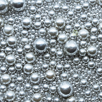 Sentovac Edible Silver Pearl Sugar Sprinkles 4.23Oz/ 120G Edible Candy Pearls For Decorating | Edible Cake Cupcake Sprinkles For Halloween Christmas | Cake Topper Decorations