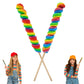 The Dreidel Company Jumbo Rainbow Twist Swirl Lollipop, Mixed Fruit Flavor, 12 Inch, 2-Pack, Multi Color