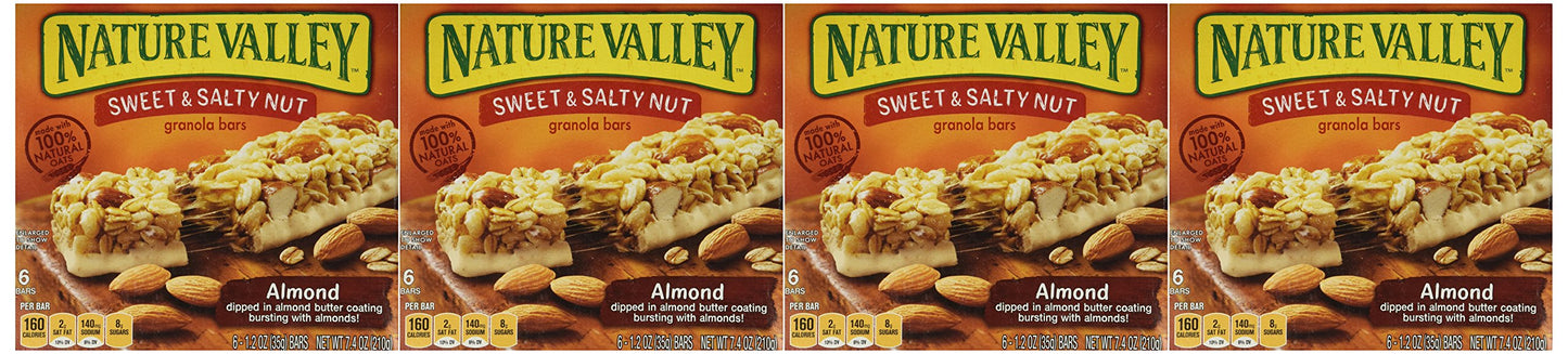 Nature Valley, Sweet & Salty Almond Granola Bars, 7.4Oz Box (Pack Of 4)