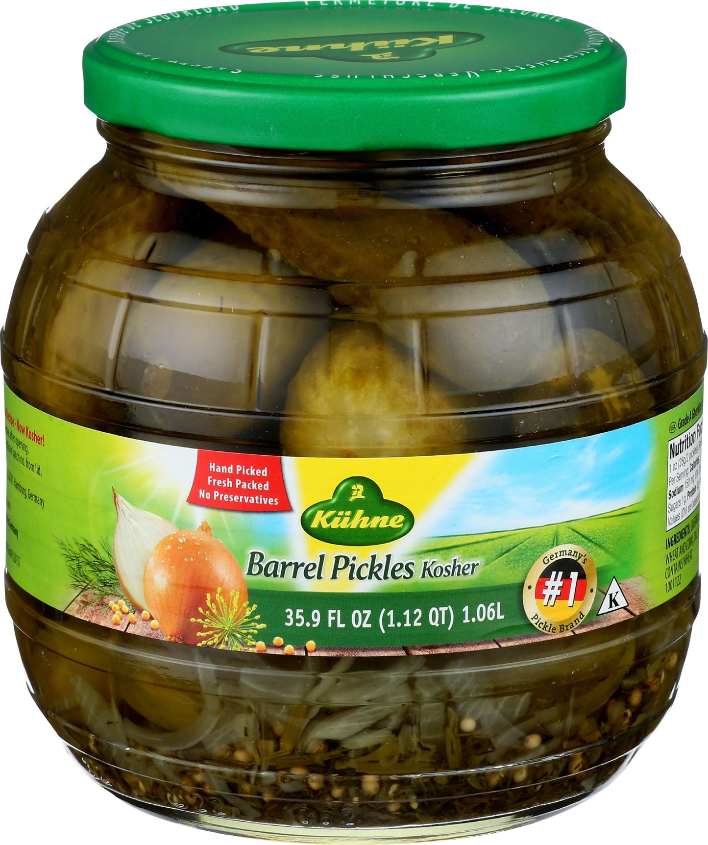 KAhne Barrel gherkins 35.9 Ounce (Pack of 6)