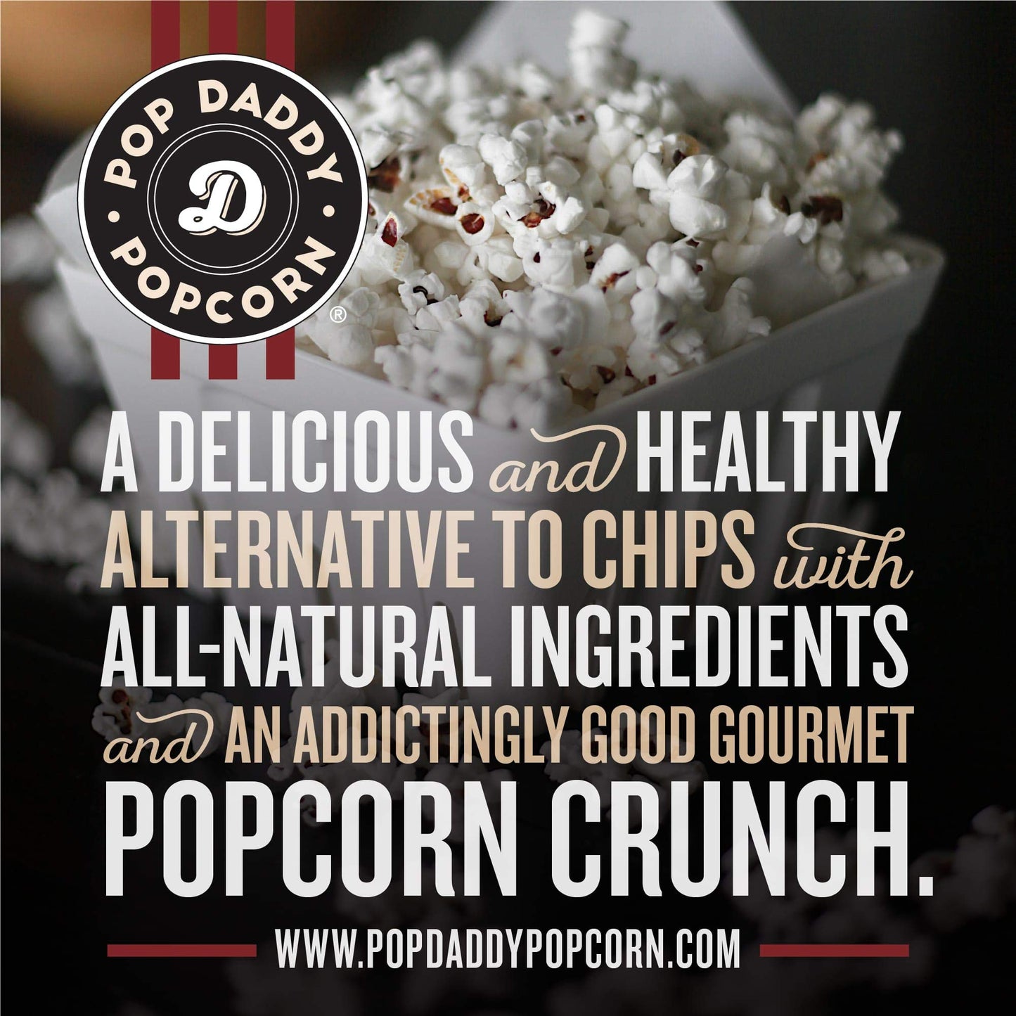POP DADDY Kettle Popcorn Snacks, Gourmet Flavored, Gluten Free, 2 Oz (Pack of 15)